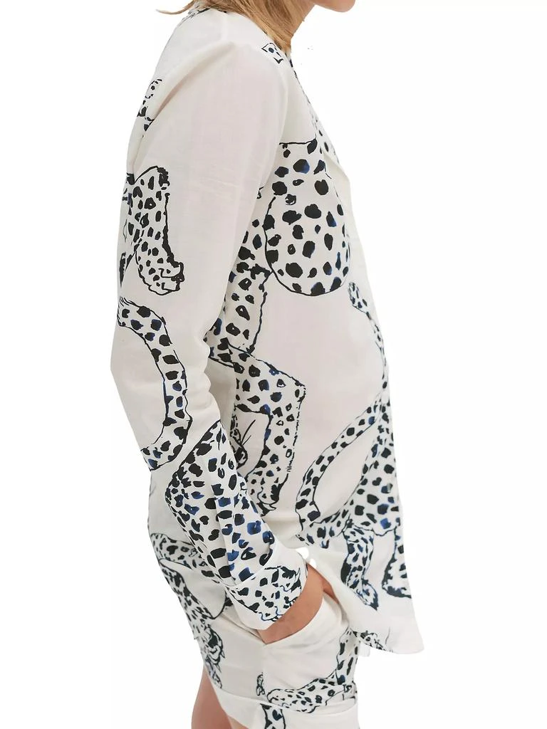 Desmond & Dempsey Jaguar Print Cotton Signature Pajama Set 3