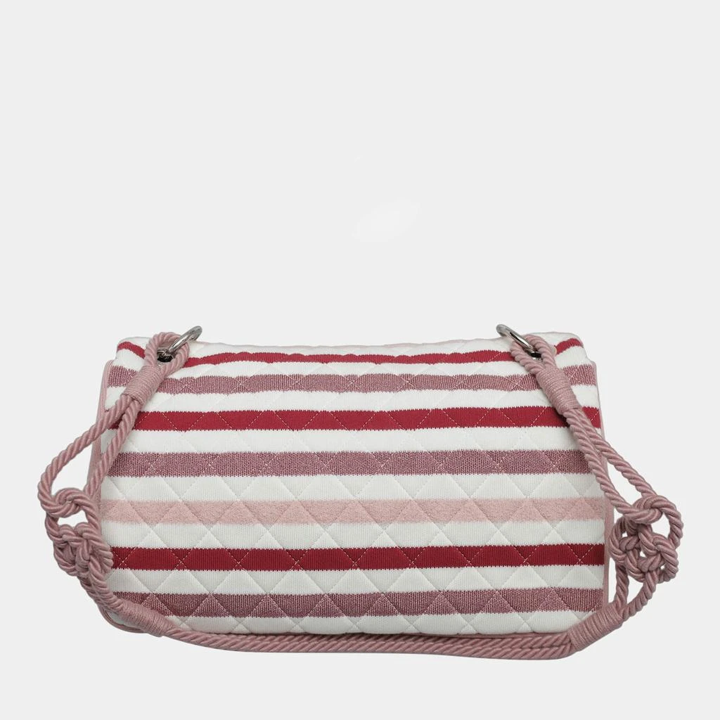 Chanel Chanel Multicolor Jersey Stripes Rope Maxi Flap Bag 4