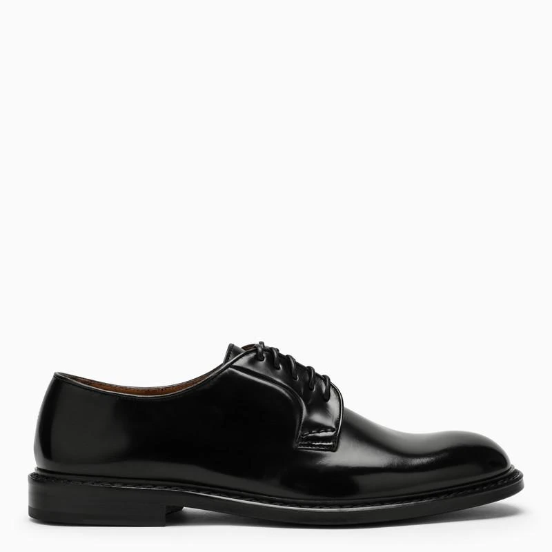 Doucal's Low black leather lace-up 1