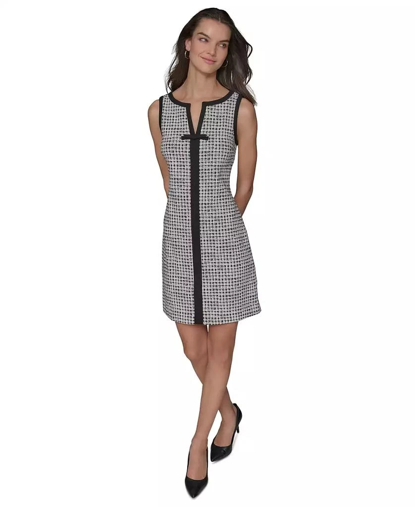 Karl Lagerfeld Paris Women's Millenium Jacquard Contrast-Frame Dress -  Dresses & Skirts - Free Shipping - BeyondStyle