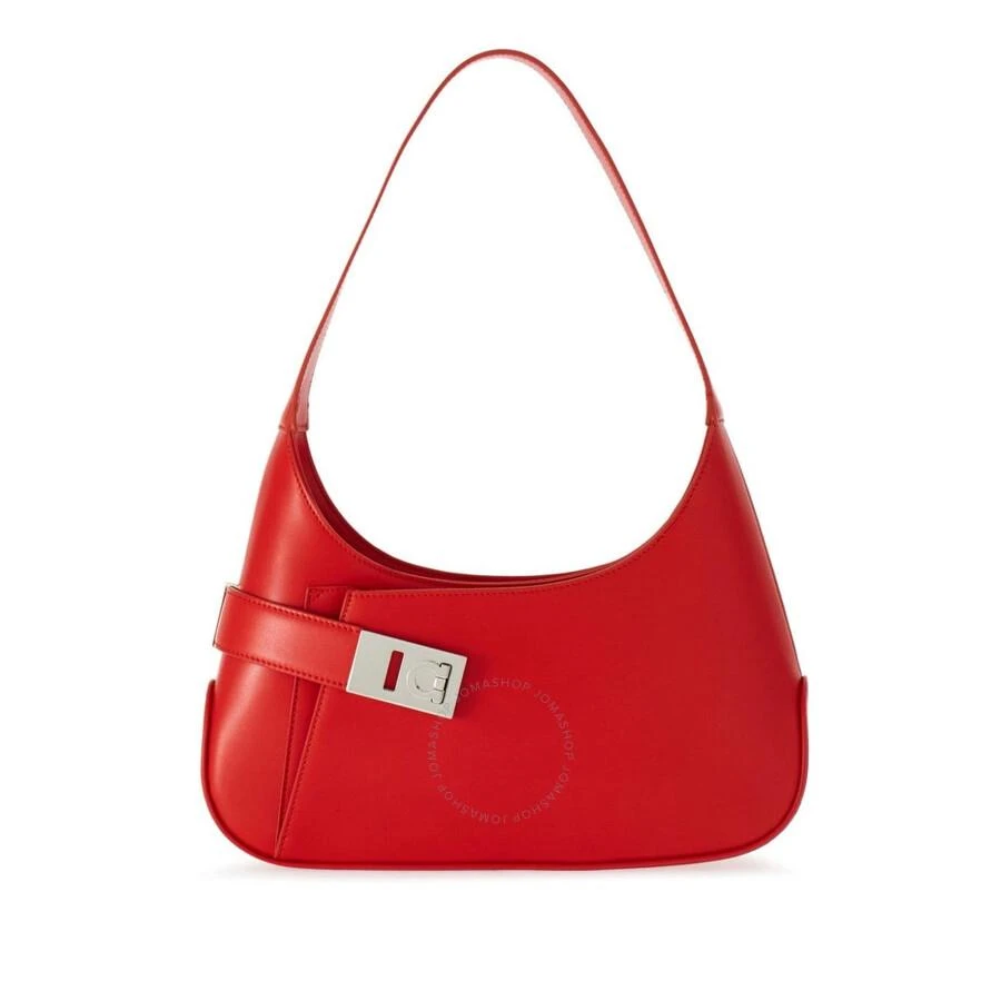 Salvatore Ferragamo Archive Calfskin Leather Hobo Shoulder Bag in Red 1