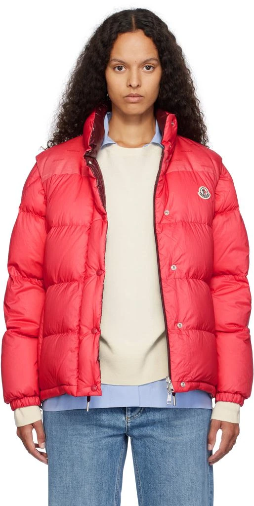 Moncler Pink & Burgundy Verone Short Reversible Down Jacket 1