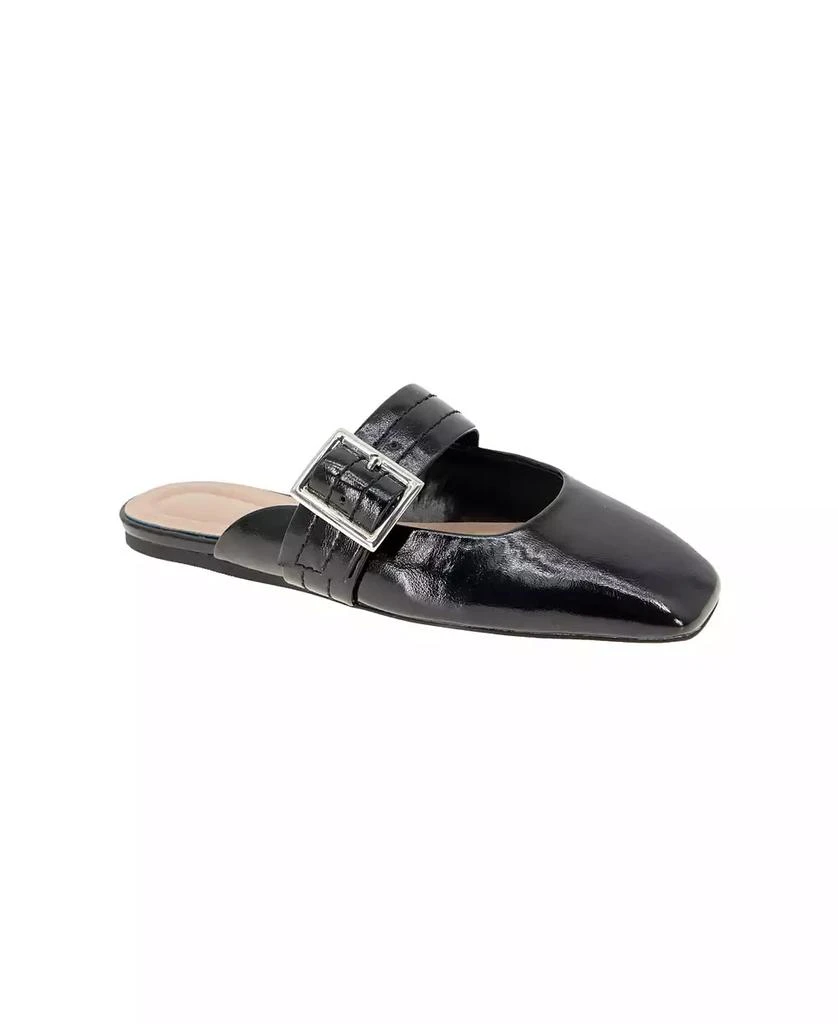 BCBG Women's Hope Square Toe Buckle Slide Flat Mules 1