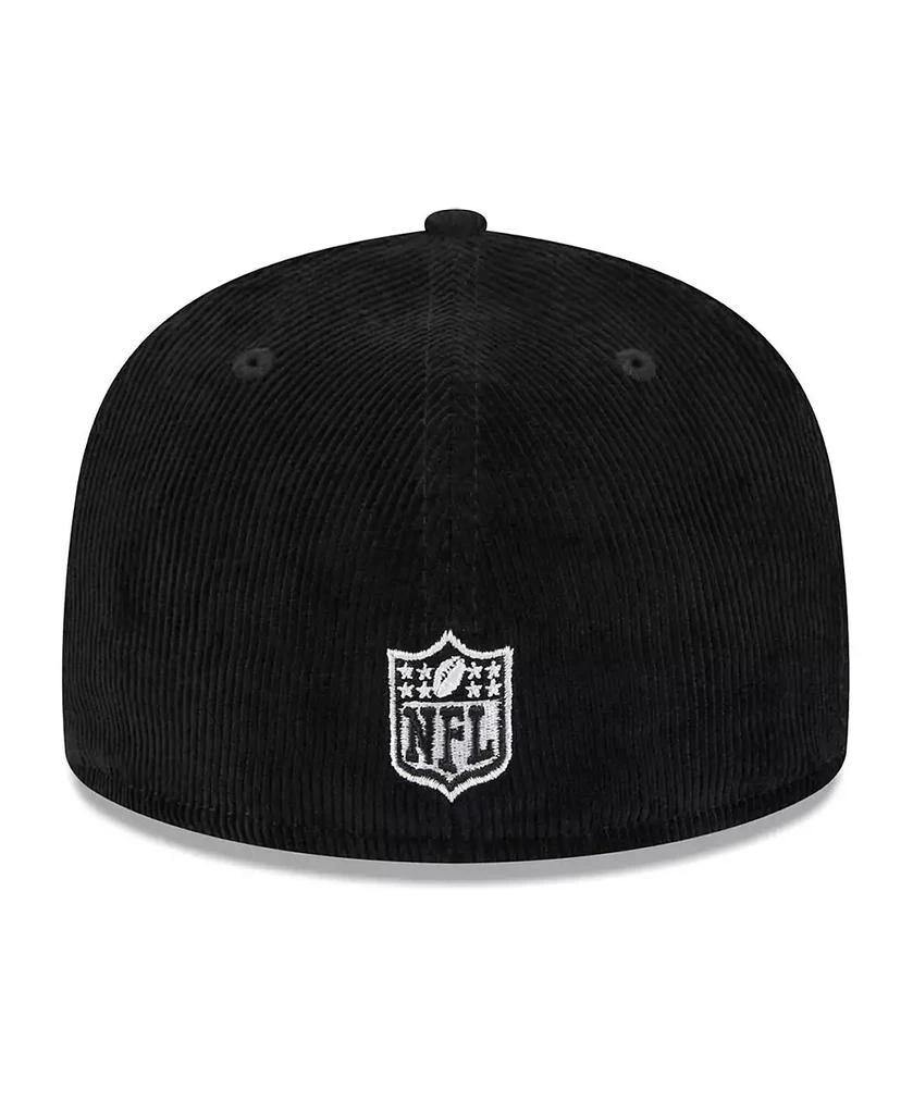 New Era Men's Black Las Vegas Raiders Throwback Cord 59FIFTY Fitted Hat 3