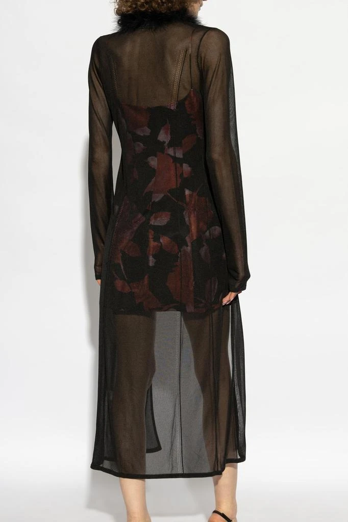 BLUMARINE Blumarine Feather-Trim Sheer Coat 4