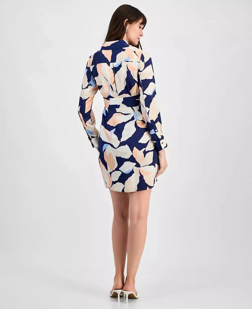 Tahari Tahari Petite Printed Collared Faux-Wrap Sheath Dress 5