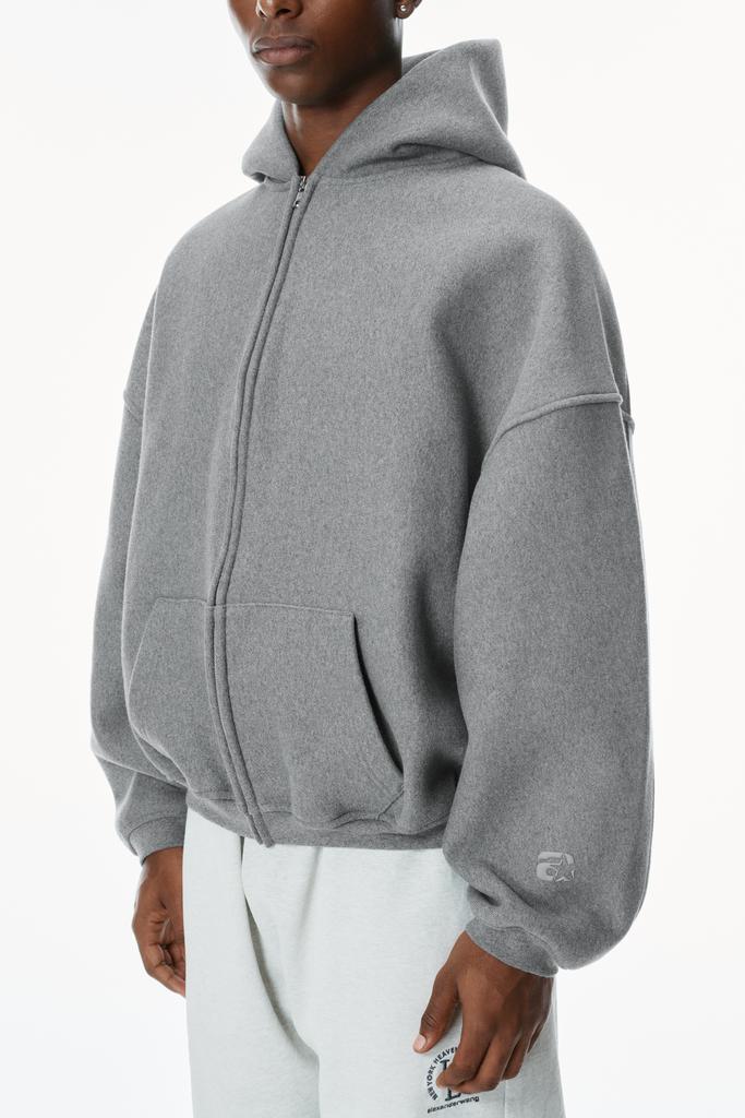 STAR ZIP UP HOODIE IN DENSE FLEECE in SIDEWALK | alexanderwang®