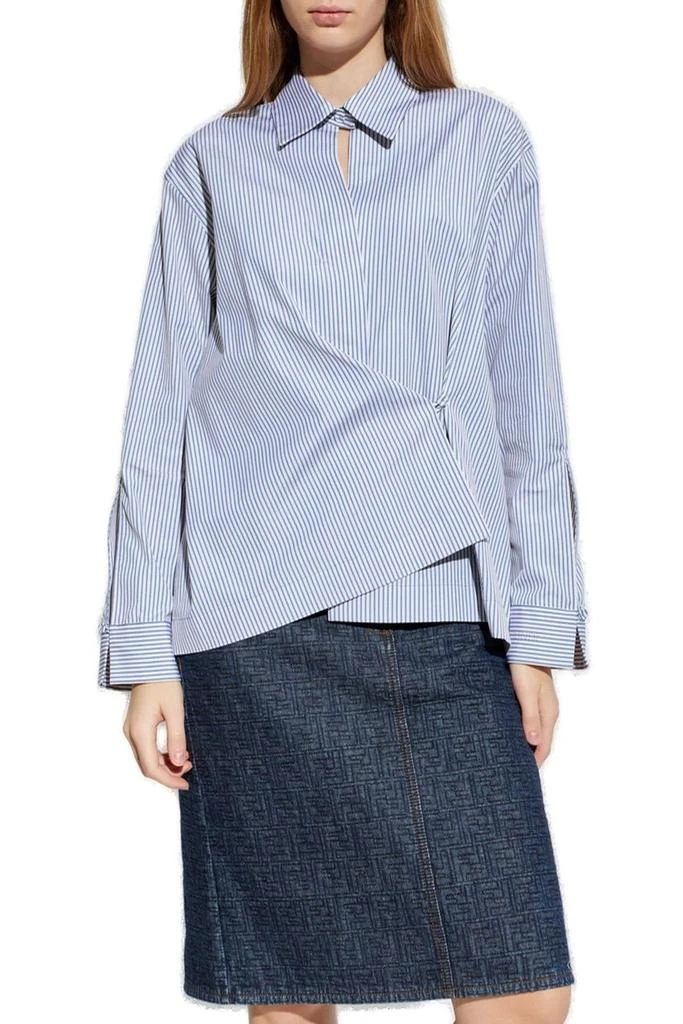 Fendi Fendi Striped Long-Sleeved Asymmetric Shirt 2