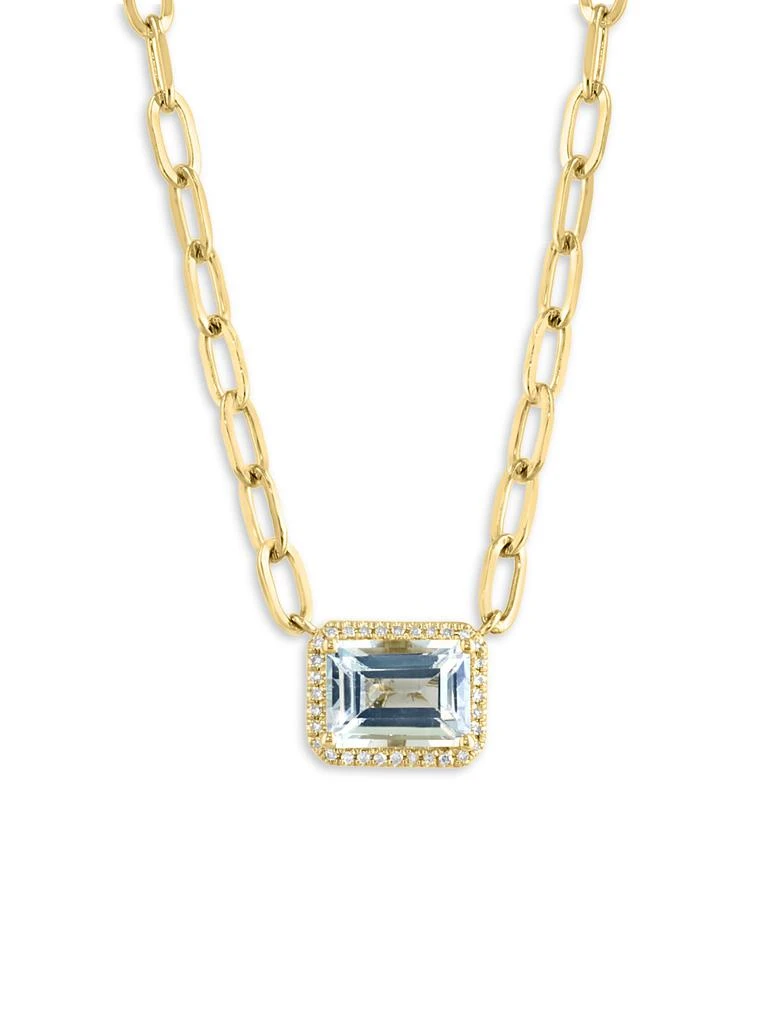 Effy 14K Yellow Gold, Sky Blue Topaz
0.09 TCW Diamond Necklace