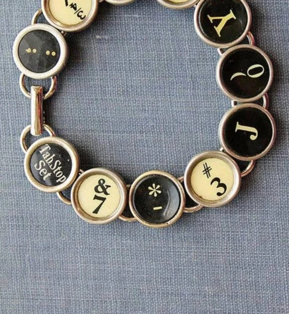 Joy Sparks Designs Joy Sparks Designs - Women
s Typewriter Key Bracelet