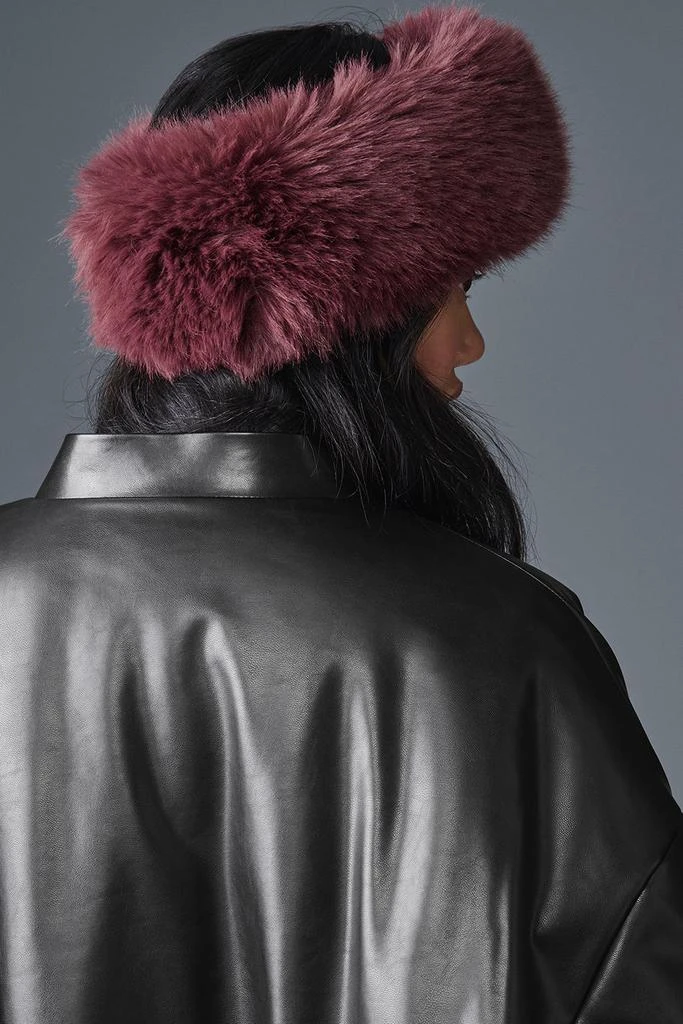 Opulent Faux Fur Wintersun Headband Alo Opulent Faux Fur Wintersun Headband - Burgundy Truffle  main image 3