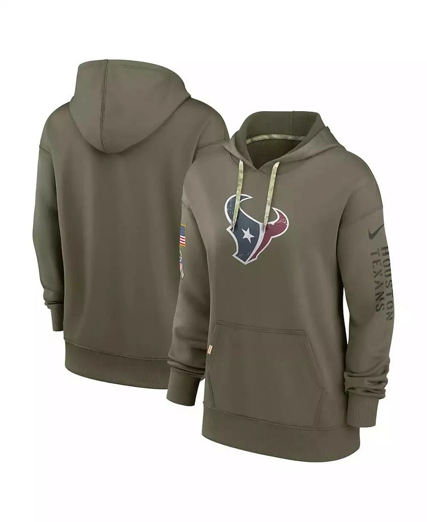NIKE Women's Olive Houston Texans Salute To Service Performance Pullover Hoodie 1