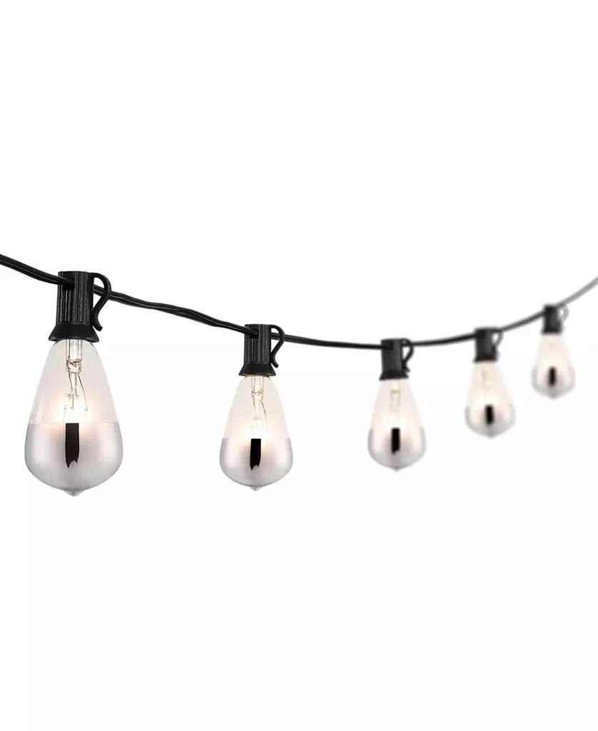JONATHAN Y 10-Light Indoor and Outdoor Rustic Industrial Incandescent C7 Half-Chrome Bulb String Lights