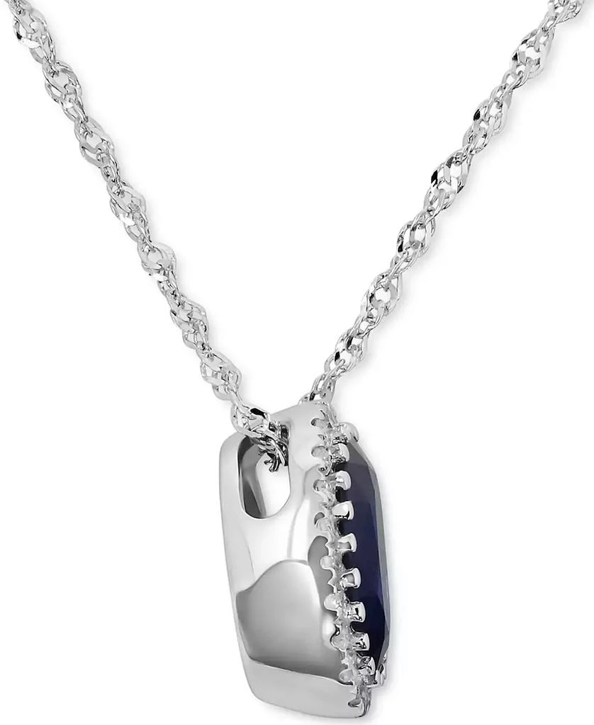 Macy's Sapphire (7/8 ct. t.w.) & Diamond (1/20 ct. t.w.) Oval Halo Pendant Necklace in 14k White Gold, 16" + 2" extender 2