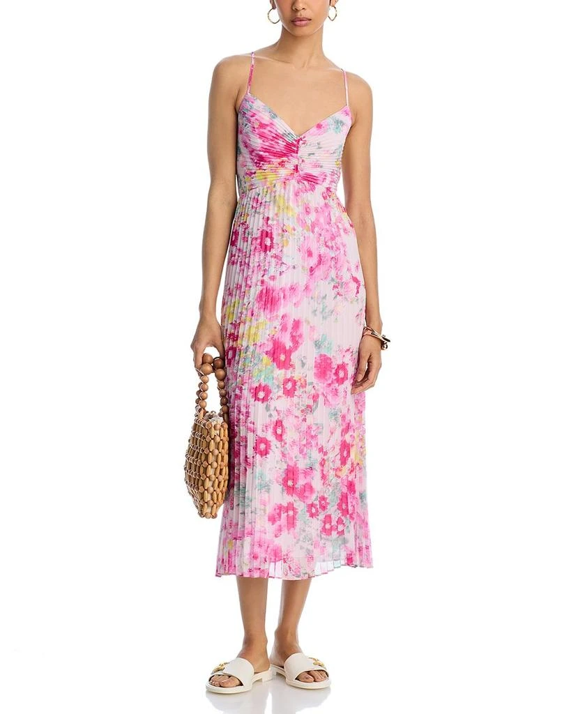 Steve Madden Ray Pleated Floral Chiffon Midi Dress 2