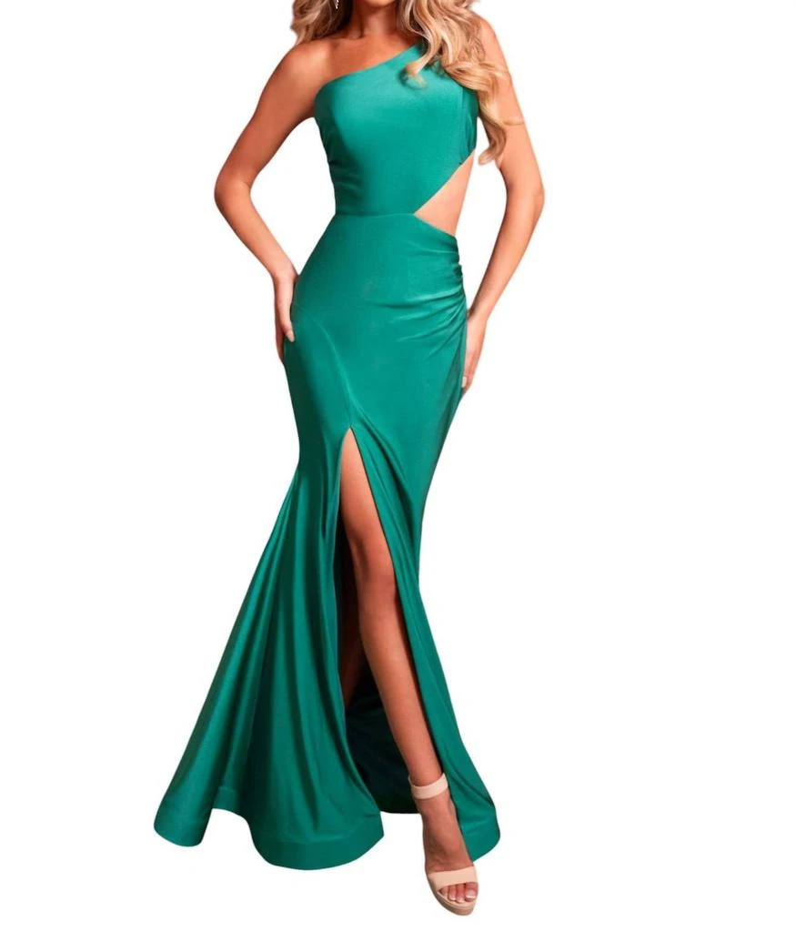 Rachel Allan - Asymmetrical Cutout Gown With Slit  On Sale Now with Up to  44% Off | Discover Exclusive Deals & Savings at BeyondStyle  Authentic  RACHEL ALLAN women > dresses >