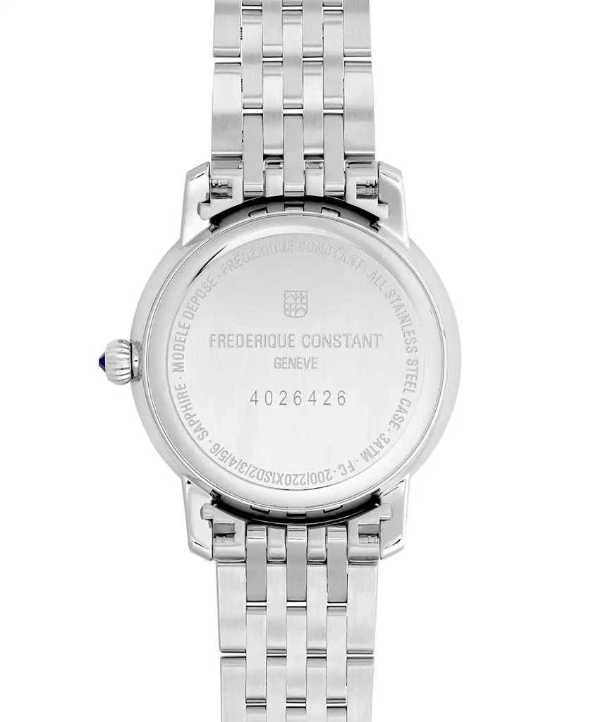 Frederique Constant Women's Swiss Slimline Diamond (5/8 ct. t.w.) Stainless Steel Bracelet Watch 30mm 3