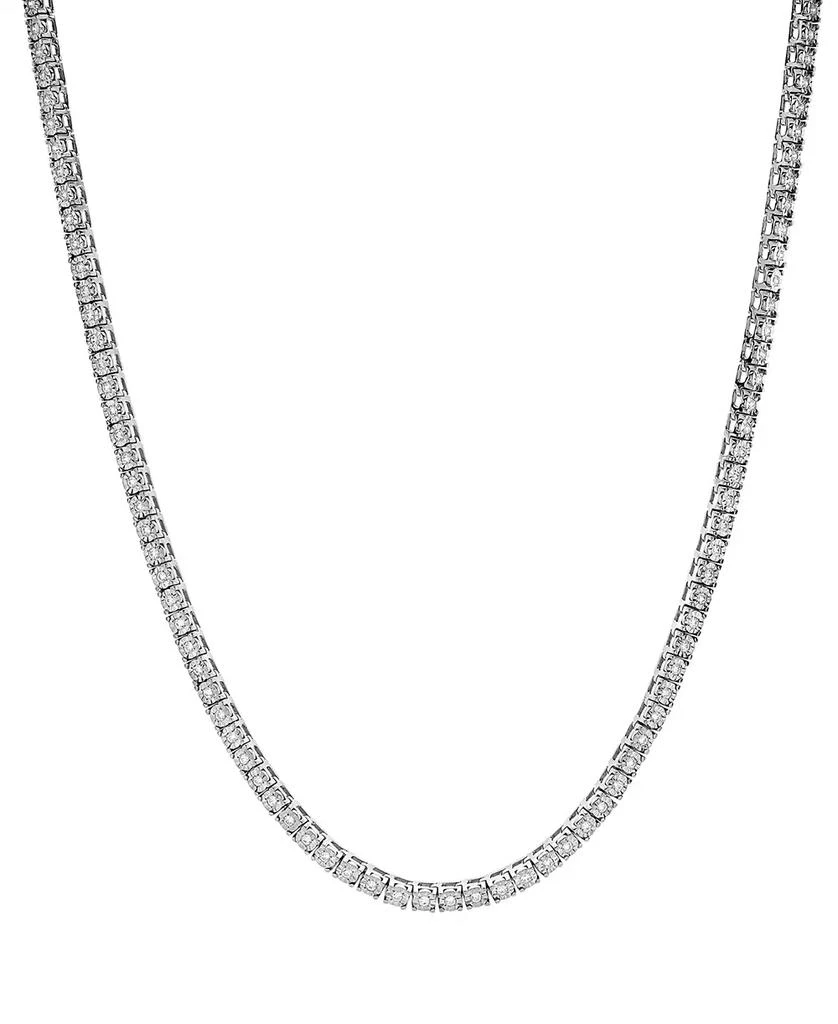 Macy's Men's Diamond 24" Tennis Necklace (2 ct. t.w.) in Sterling Silver 1