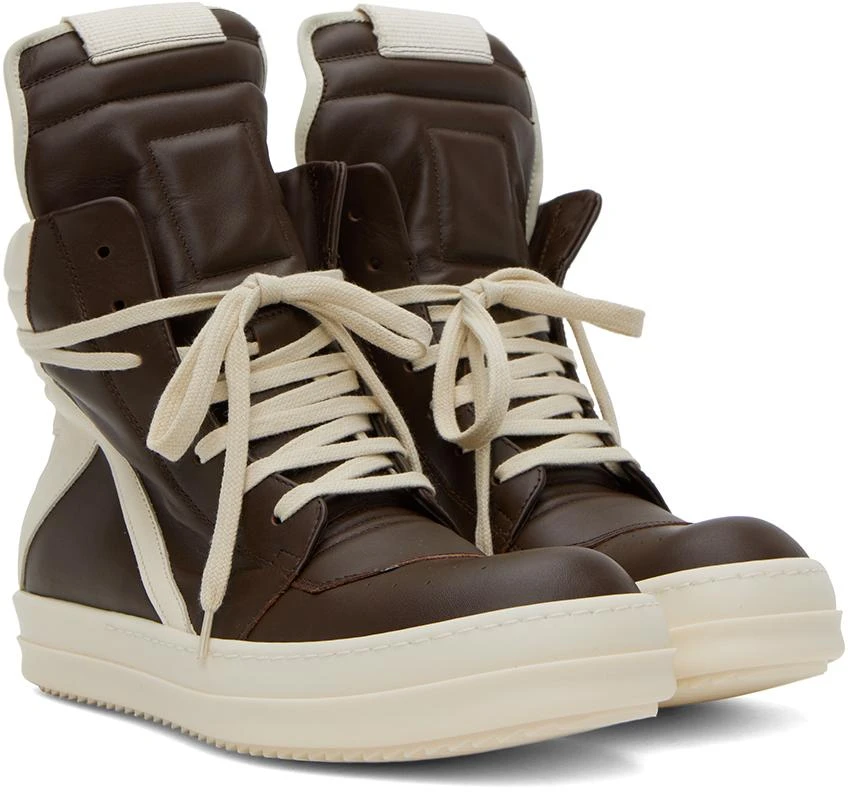 Rick Owens Brown Geobasket Sneakers 4