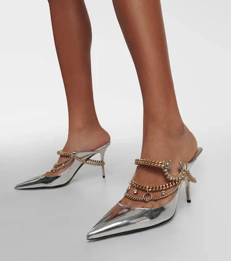 Jimmy Choo x Jean Paul Gaultier embellished leather slingback pumps 4