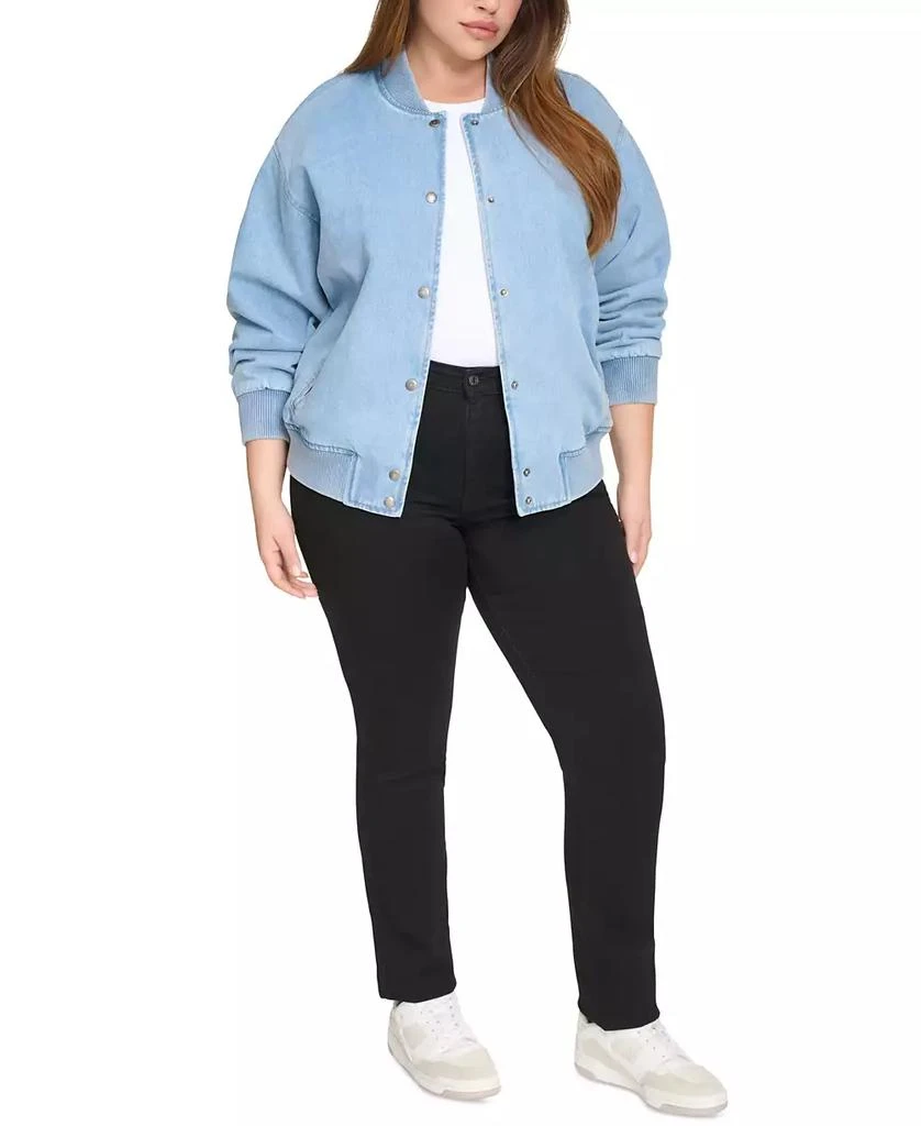 Levi
s Plus Size Varsity Cotton Denim Bomber Jacket 6
