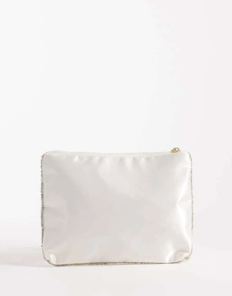 Accessorize Accessorize mrs embellished pouch beaded purse in white 3