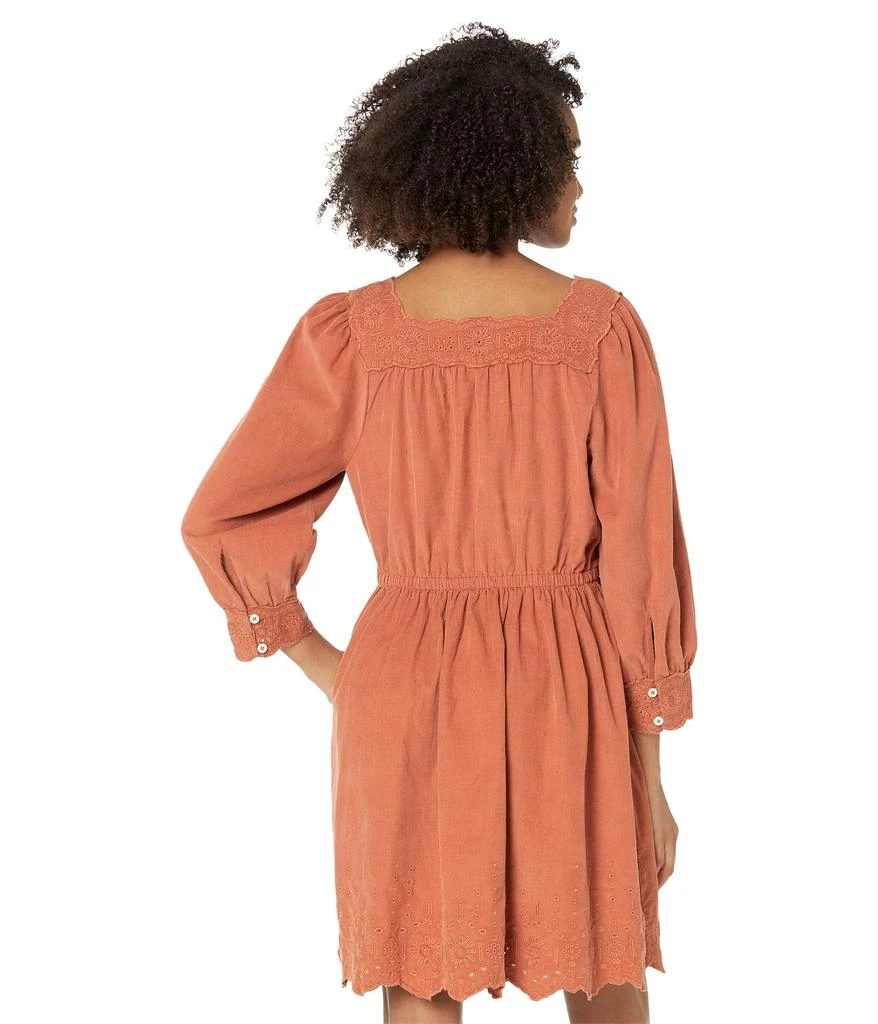 Madewell Embroidered Corduroy Square-Neck Mini Dress 2