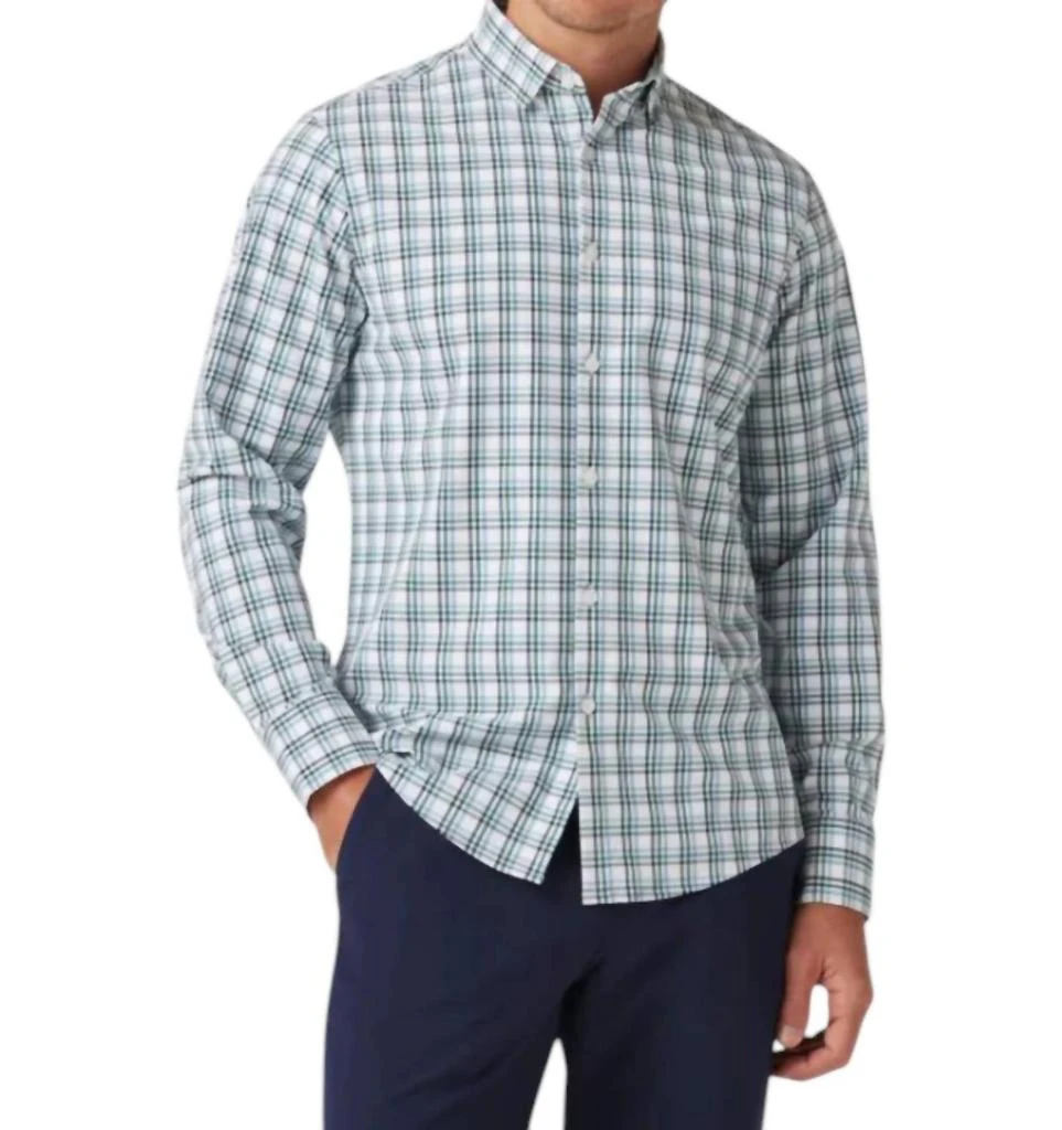Mizzen + Main No Tuck Button-Up Shirt In White Noah Plaid 1