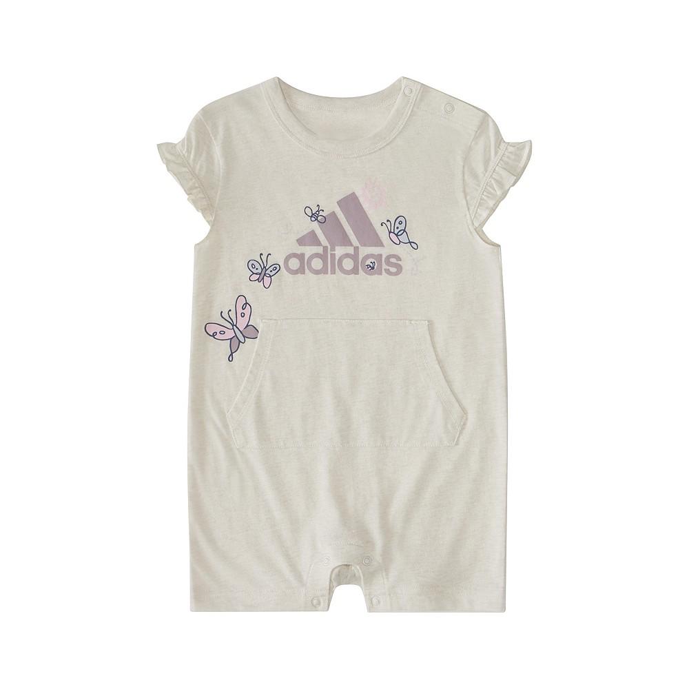 adidas Baby Girls Cap Sleeve Heather Romper