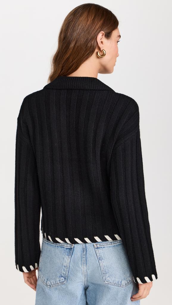 Naadam Wool Cashmere Hand Laced Polo