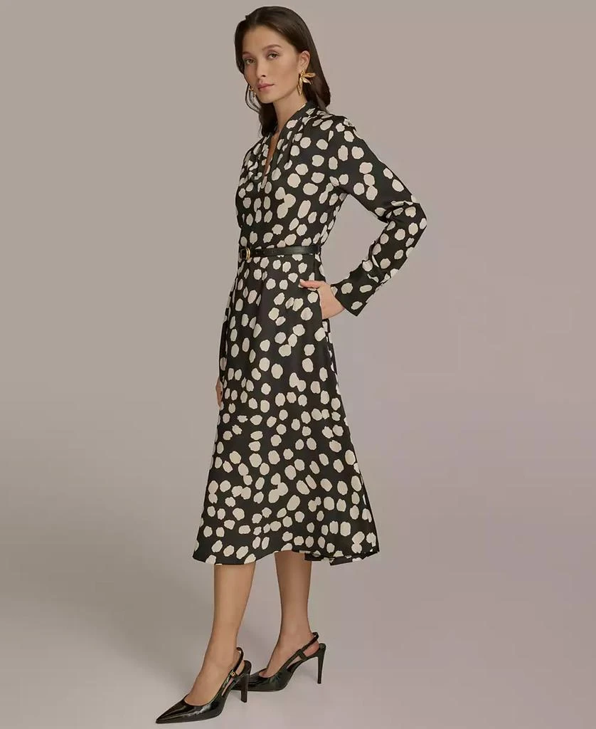 Donna Karan Women's Printed Belted A-Line Dress 5