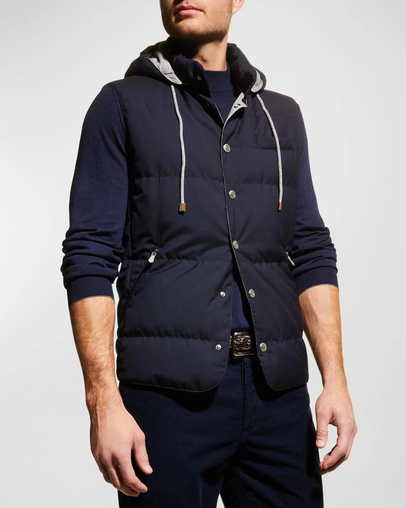 Brunello Cucinelli Men's Hooded Down Vest 1