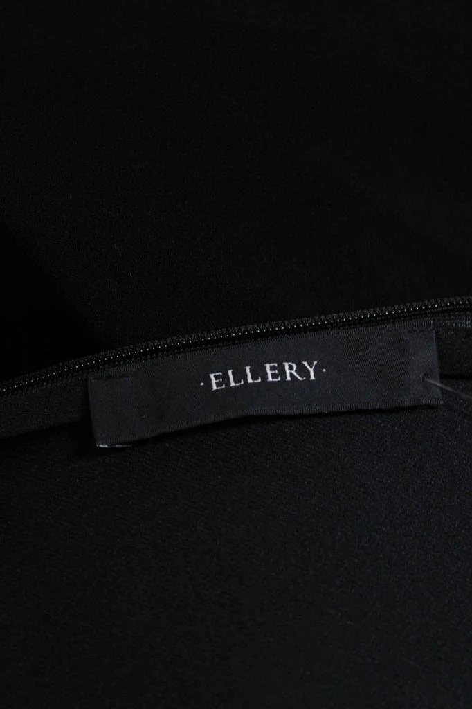 ELLERY Womens Back Zip Long Sleeve Crew Neck Shift Dress Black 6