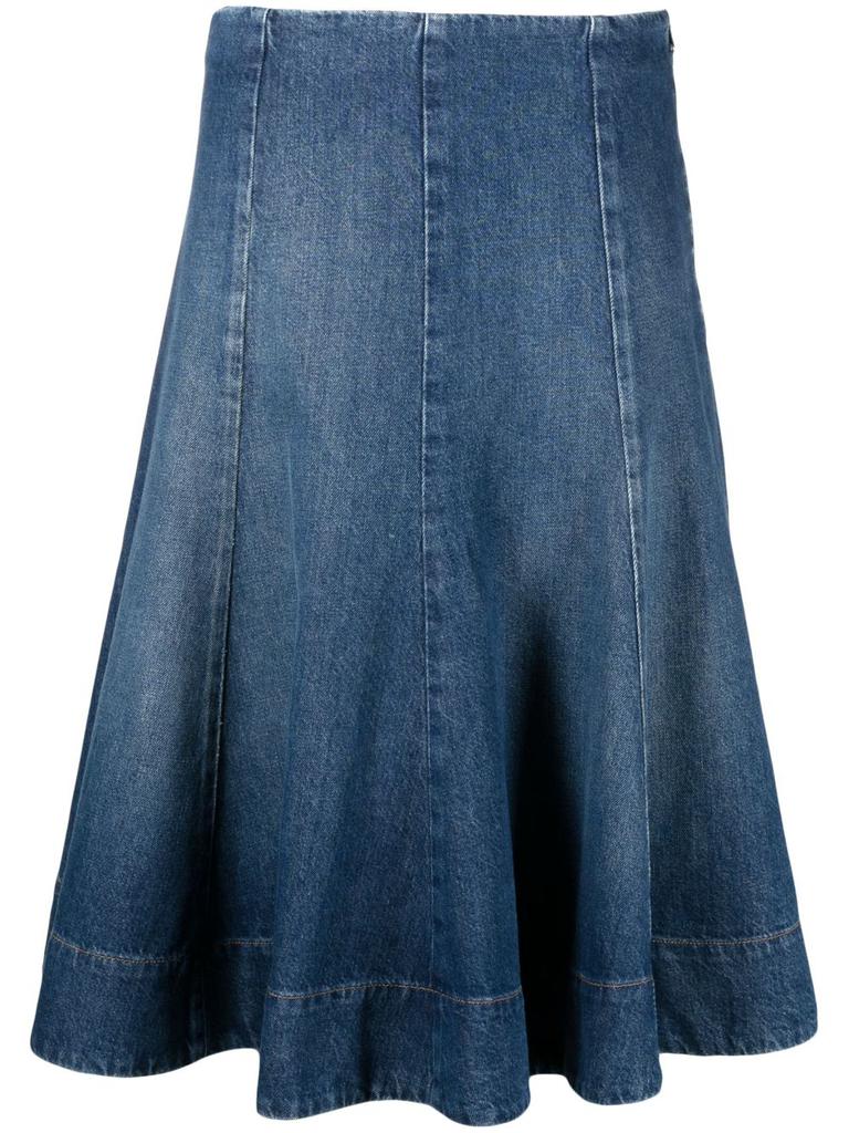 Khaite LENNOX DENIM MIDI SKIRT