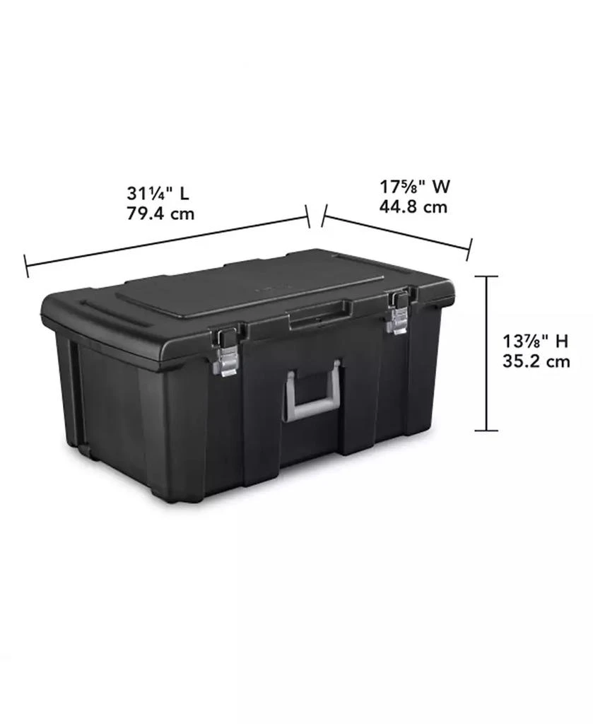 Sterilite Wheeled Footlocker, Plastic Utility Storage Container, Black, 4 Pack 2