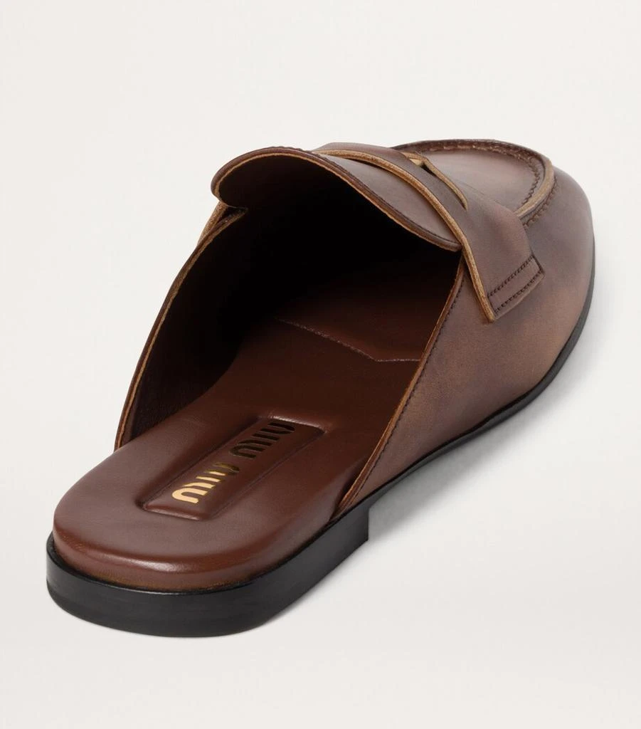 Miu Miu Backless Leather Loafers 4