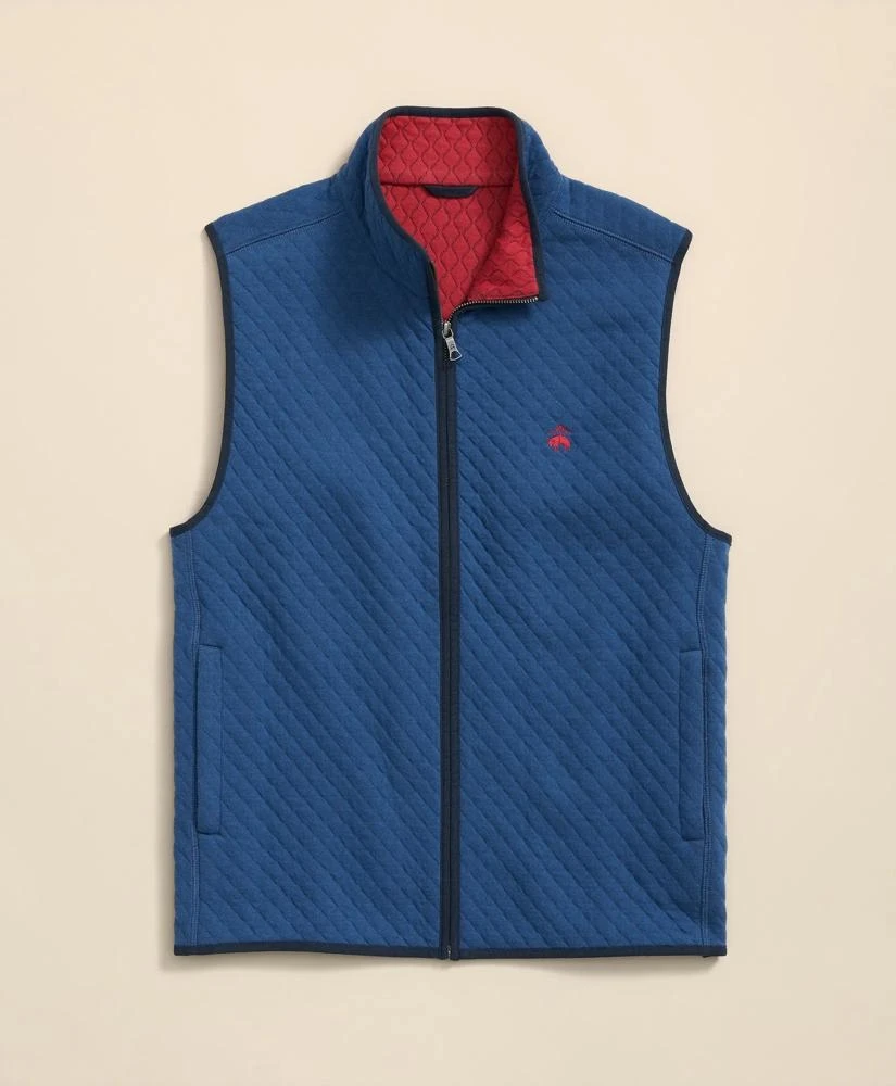 Brooks Brothers Cotton-Blend Diamond-Quilted Full-Zip Vest 1