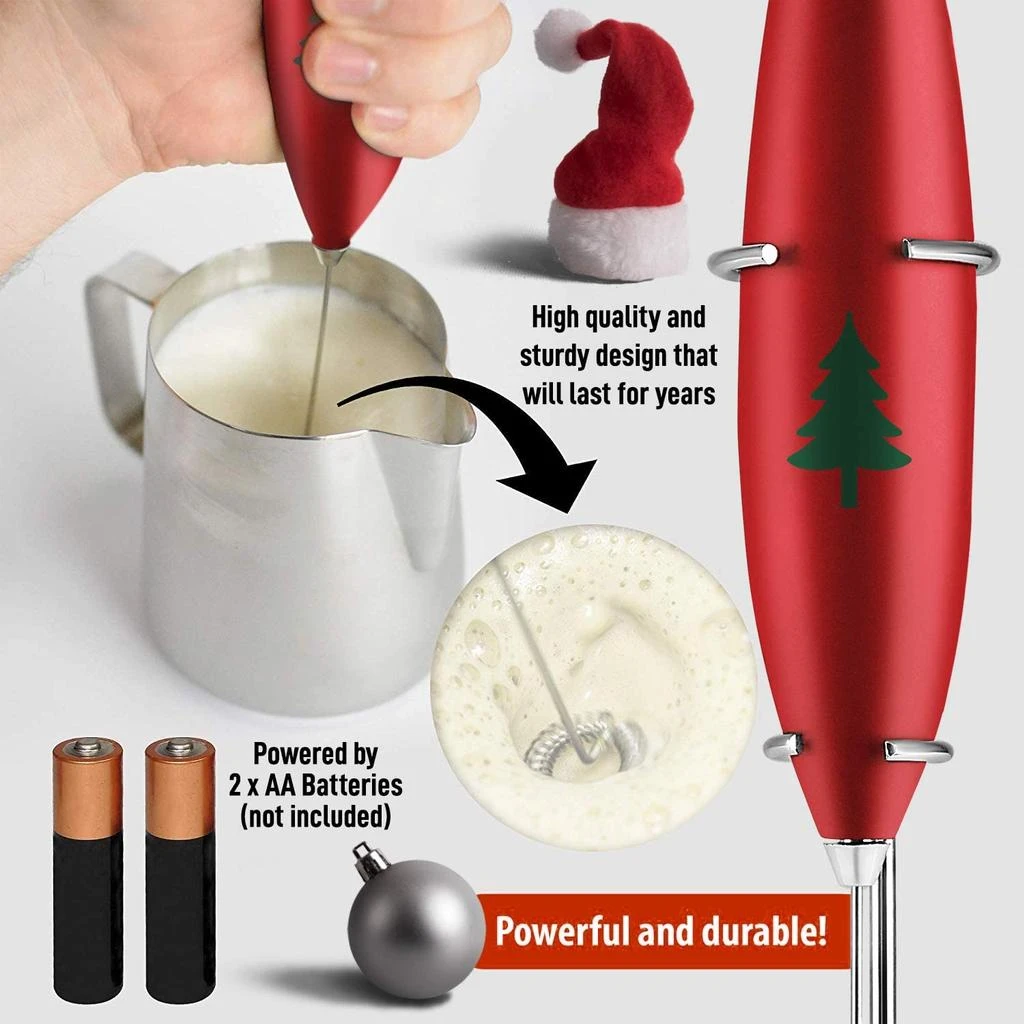 Zulay Kitchen Milk Frother With Stand (Christmas Edition) 3