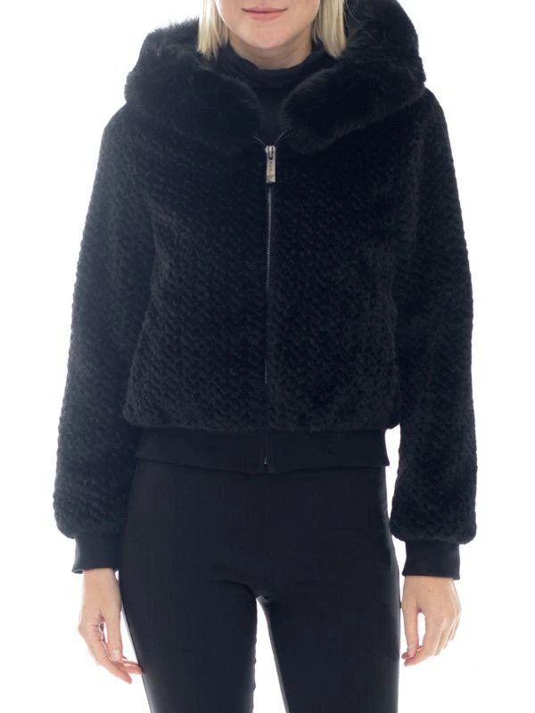 BELLE FARE Cropped Hooded Faux FurJacket 1