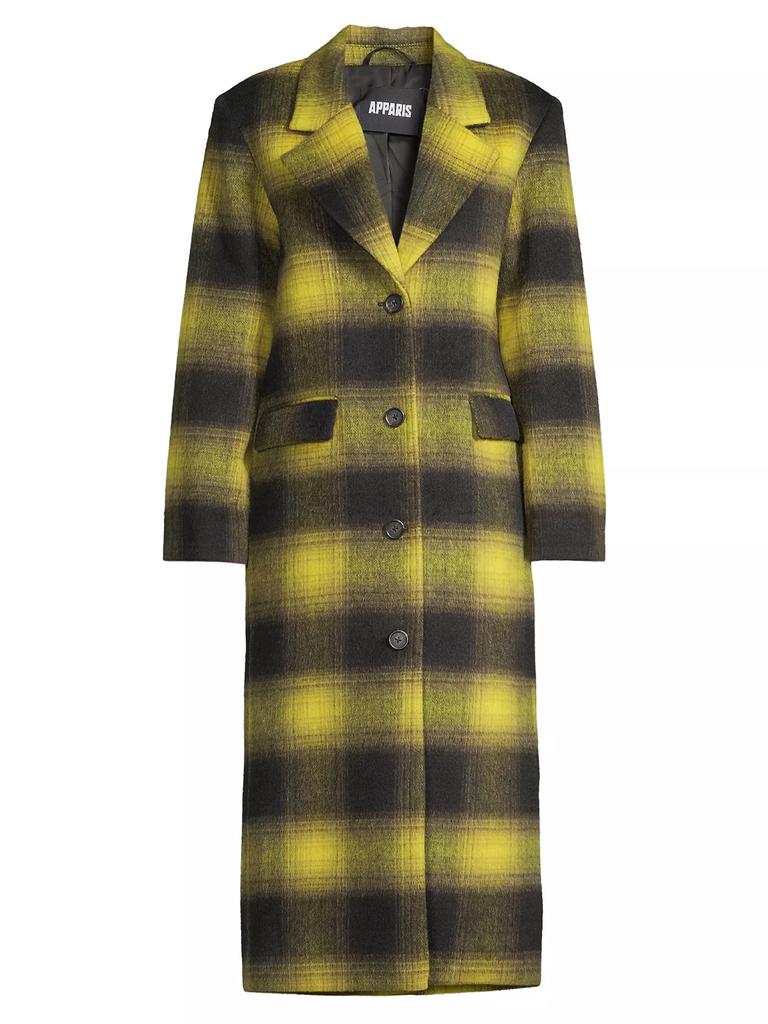 Apparis Alma Faux Wool Plaid Coat