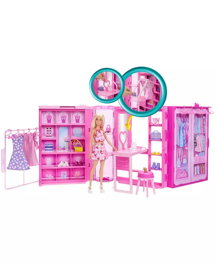 Barbie Dream Closet Toy Playset with Fashion Doll, Clothes, Accessories, 3-ft-Wide with 25+ Pieces 3
