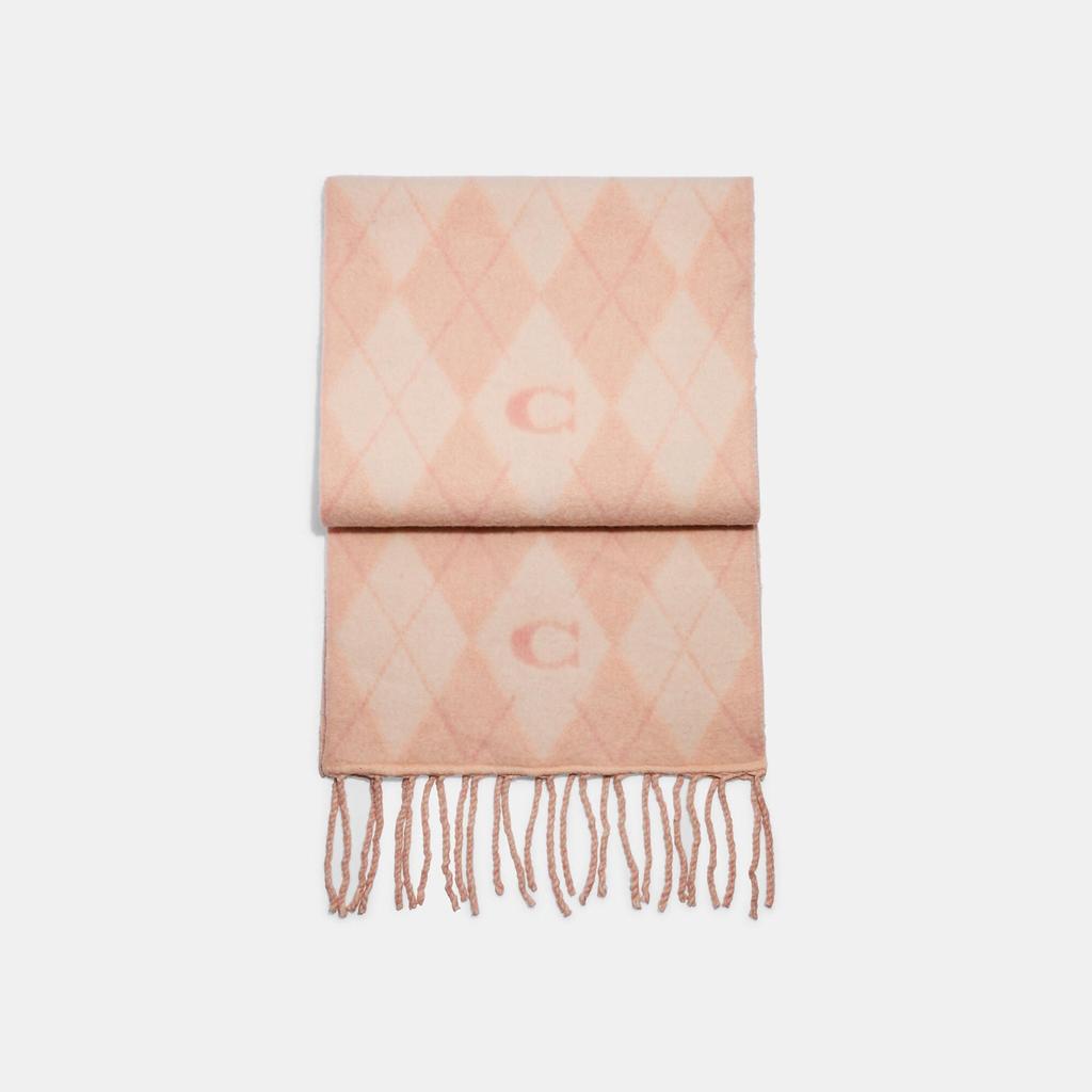 Coach Argyle Print Oversized Muffler