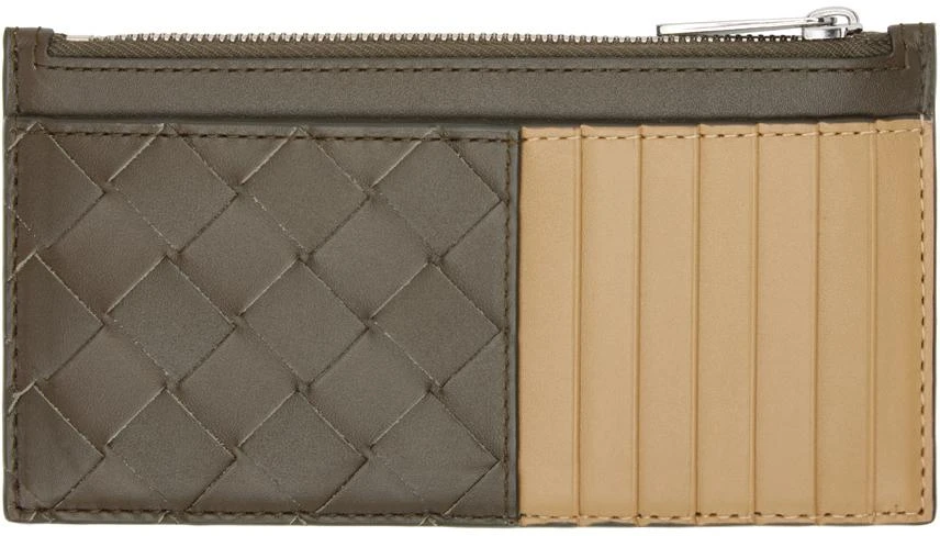 Bottega Veneta Brown 
Tan Intrecciato Long Zippered Card Holder 2