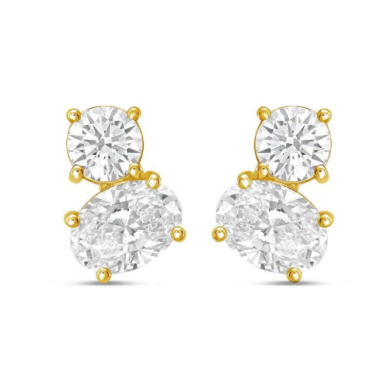 Diana M Jewels 14K RG Gold 2 Stone Earrings 5.00 Ct
