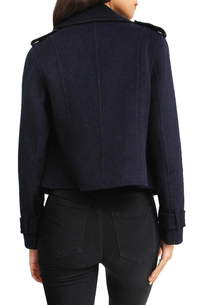 Belle & Bloom Better Off Military Wool Blend Crop Peacoat 2