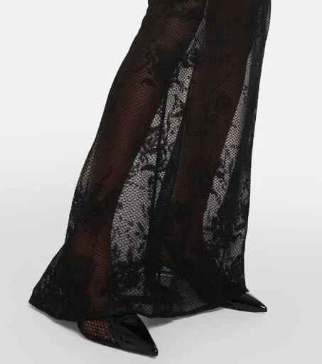 Alaïa Floral mesh maxi skirt 5