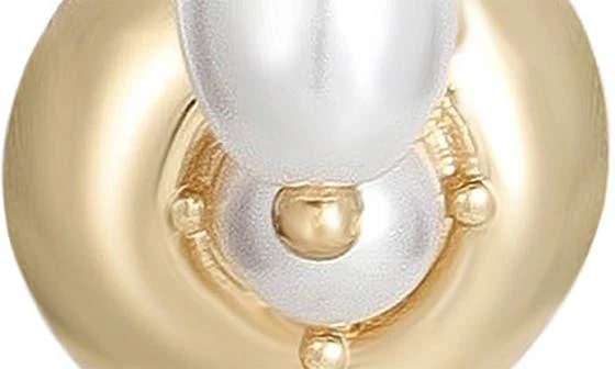 Ettika Jewelry Faux Pearl Charm Huggie Hoop Earrings 6