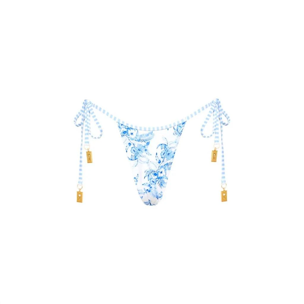 Kulani Kinis Micro Thong Tie Side Bikini Bottom In Vintage Paradise 1