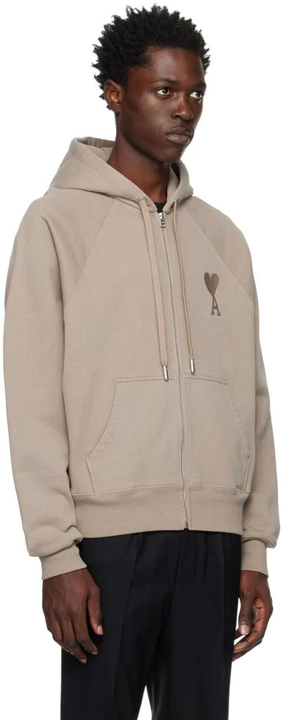 AMI Paris Beige Ami De Cœur Hoodie 2