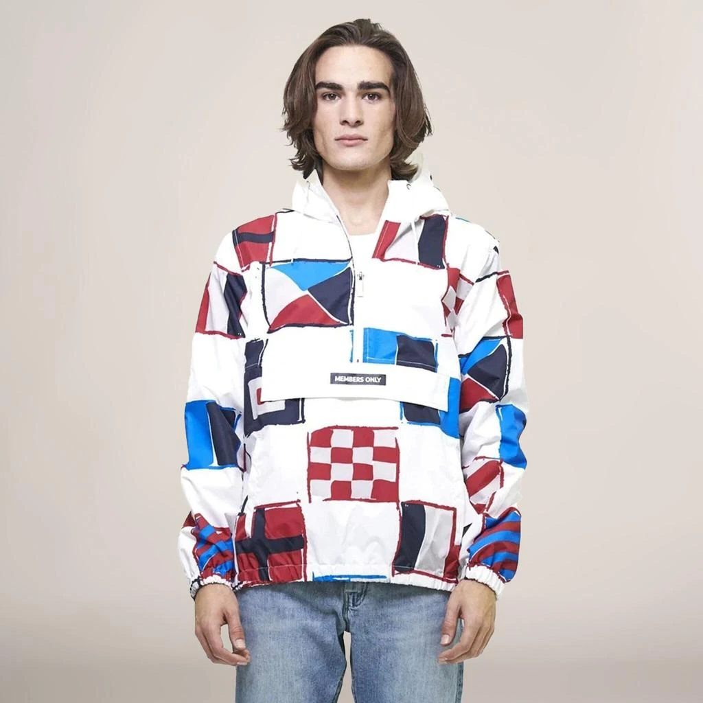 Members Only Men's Flag Print Pullover Windbreaker Jacket 1